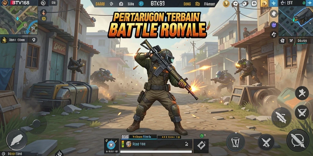 Tampilan seru dari gameplay BTV168 dalam arena Battle Royale.