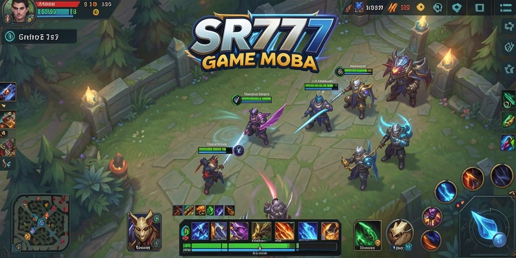 Tampilan gameplay mendebarkan dalam SR777, rasakan aksi MOBA yang seru.