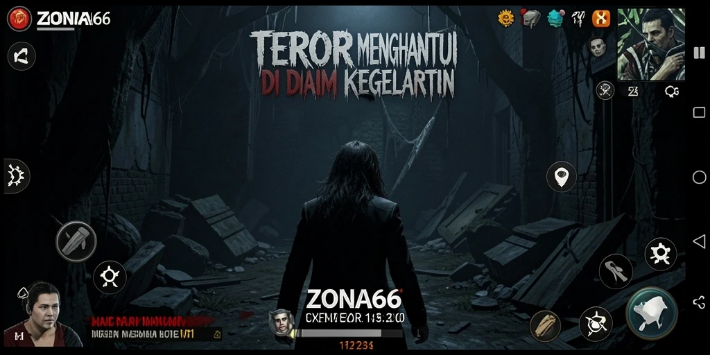 Tangkapan layar menunjukkan suasana kegelapan dan ketegangan di ZONA66.